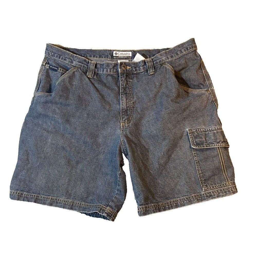 Columbia Sportswear Shorts Mens 40 x 8 Blue Denim Carpenter Ultility Pockets
